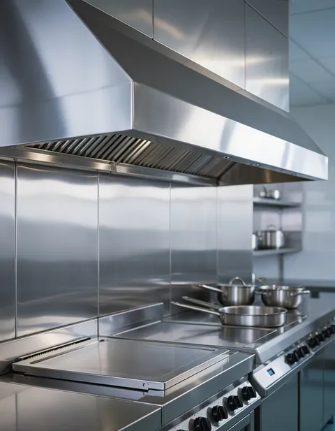 Commercial kitchen hood inspected for fire code compliance