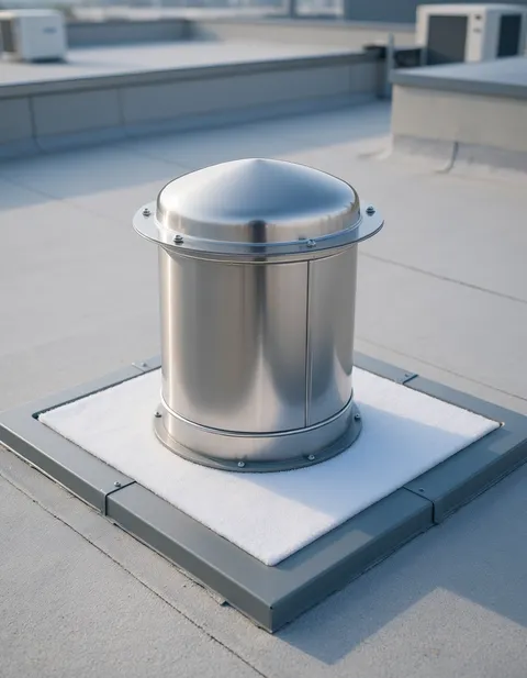 rooftop grease containment around an exhaust fan
