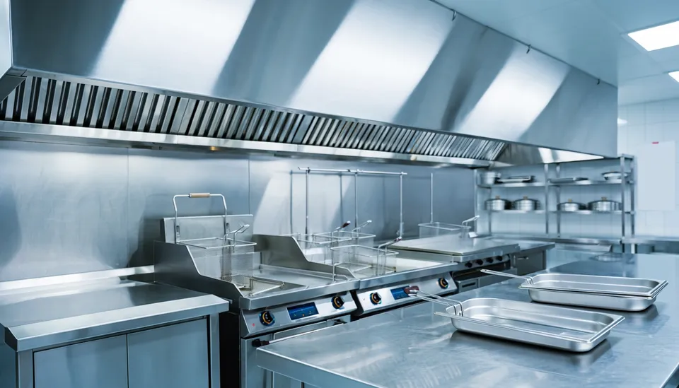 Grease-loaded commercial kitchen exhaust hood