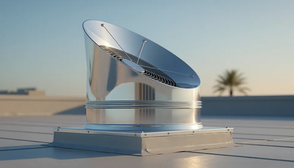 Rooftop upblast exhaust fan on a commercial kitchen